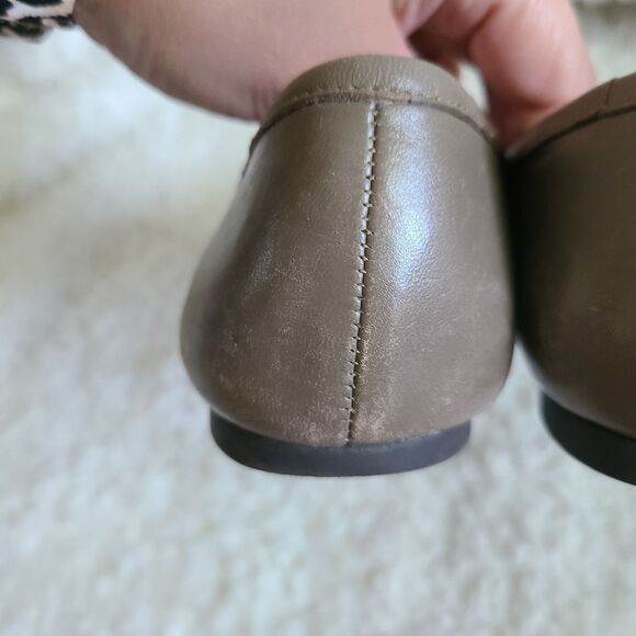 Tory Burch Lowell Logo Leather‎ Ballet Flats sz 7 - Picture 5 of 9